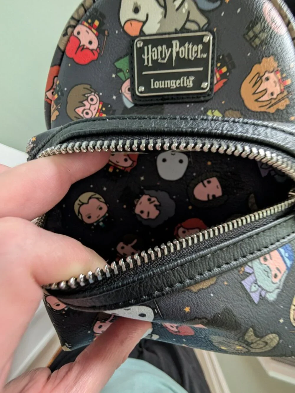 Harry Potter Loungefly mini backpack purse Chibi characters all over print